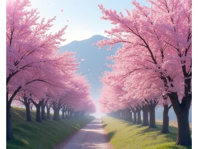 제주 한라산 벚나무 아래 흐드러진 벚꽃